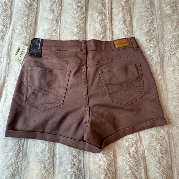 NWT Aeropostale shorts high waisted midi size 8 plum color stretch denim - Picture 5 of 7